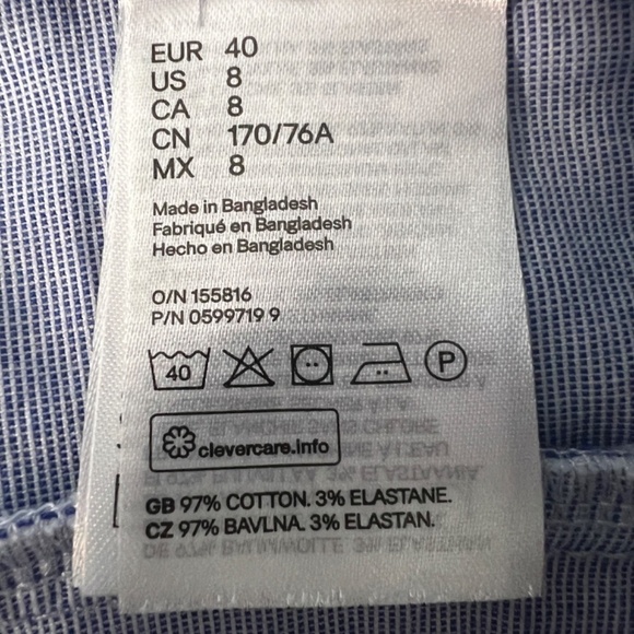 H&M Pin Striped Feminine Polished Sophisticated Academia Beach Womens Shorts 8 - Picture 4 of 6